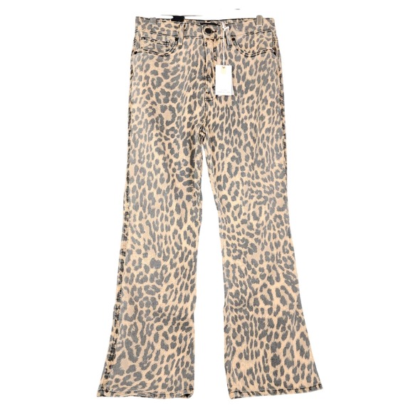 Good American Denim - Good American Good Standard Kick Flare Jeans Lucky Leopard High Rise 10/30